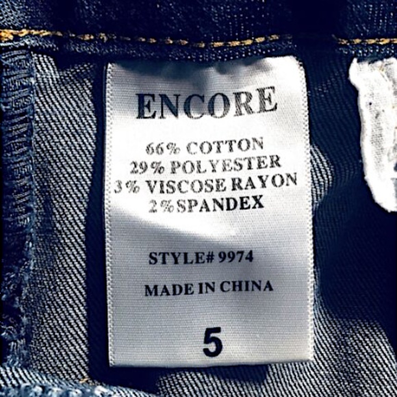 Encore Jeans Size 5 Women’s Juniors Distressed Destroyed Medium Wash Blue Skinny - Picture 12 of 15